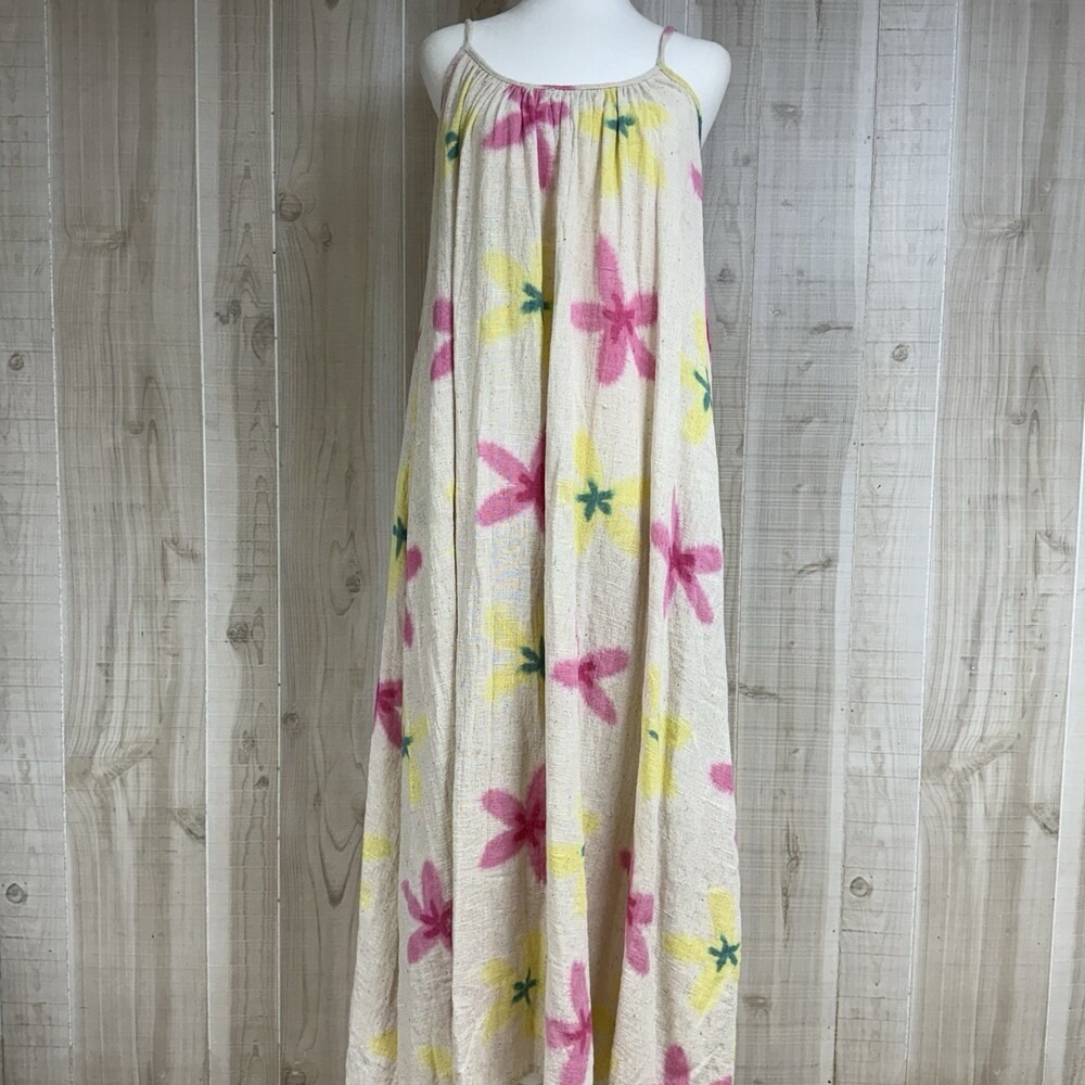 NWT Charlie Joe Maxi Sundress Beach Floral Boho Linen Cotton Boutique Wear - Picture 13 of 14